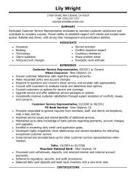 Customer Service Representative Resume Sample Customer Service Resume Good Resume Examples Resume Summary