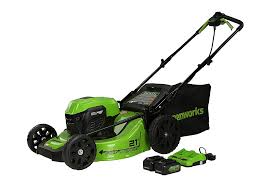 The chemical reaction between the two electrodes produces a voltage differential of 2.1 volts per battery cell. Greenworks 21 In 24 Volt X 2 48v Self Propelled Cordless Walk Behind Lawn Mower 2 X 5 0ah Batteries And Charger Included Black Green 2532502 Best Buy