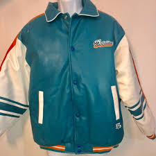 Pair your miami dolphins jacket with a matching tee or a stylish ball cap. Nfl Jackets Coats Nfl Miami Dolphins Kids Leather Varsity Jacket Poshmark