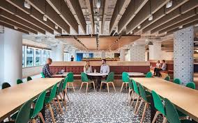 Linkedin Chicago Office Interior Branding Dimensional Innovations Office Interiors Chic Office Space Cafeteria Design