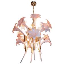 Delizia pink flowers tall murano glass chandelier, hand made by authentic masters glassblowers from murano.made on demand. Italian Chandelier Franco Luce Design 1970s Murano Glass Flowers For Sale At 1stdibs