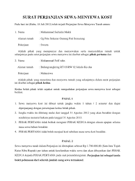Surat perjanjian sewa menyewa bangunan. Contoh Surat Perjanjian Sewa Rumah Kost Contoh Surat