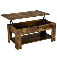 Round accent side or end coffee tables modern nightstand with wood look and metal frame for living room bedroom balcony family and office,black+white oak. Topeakmart Rustic Lift Top Coffee Table Office Accent Table With Storage For Living Room Rustic Brown Walmart Com Walmart Com