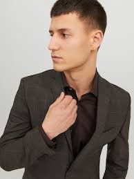 JACK & JONES Slim fit Colbert 'Solaris' in Chocoladebruin