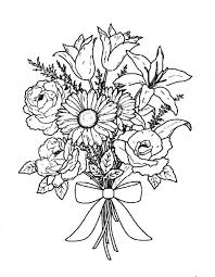 Printing the finished coloring page at half or quarter size makes a perfect mother's day card, that is special and unique. Bouquet Of Flowers Nature Printable Coloring Pages