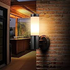 Led Wall Sconce Light Onever Waterproof Stainless Steel E27 Led Wall Light Indoor Outdoor Cylinder Ip65 Wall Lamp Lighting Ac 100 230v Bulb Included Amazon Com