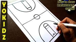 How To Draw Basketball Court - Youtube