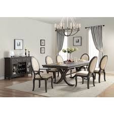 Rosario 7 Piece Dining Room Set Cherry And Beige Trestle Base Dining Table Traditional Dining Rooms Dining Table Setting