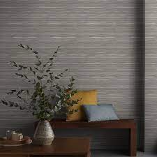 Goodhome Lucidum Grey Striped Metallic Effect Wallpaper Goodhome Feature Wall Bedroom Home Decor
