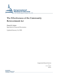 The Effectiveness Of The Community Reinvestment Act Everycrsreport Com