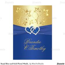 Royal Blue And Gold Floral Wedding Invitation Royal Blue Wedding Invitations Royal Blue And Gold Royal Blue Wedding Favors