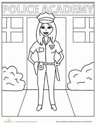 Police S Worksheet Education Com Kindergarten Coloring Pages Kindergarten Colors Police Appreciation