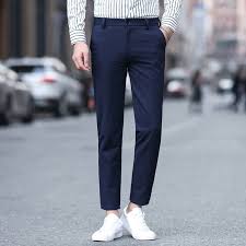 Shop for navy blue mens suit online at target. Fashion Navy Blue Suit Pants Party Dress Slim Men S Summer Trousers Men S Dress Pants Spring Casual Korean Version Trouser Suit Pants Aliexpress