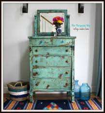 The Turquoise Iris Turquoise Heavily Distressed Antique Dresser Distressed Wood Furniture Distressed Furniture Painted Furniture