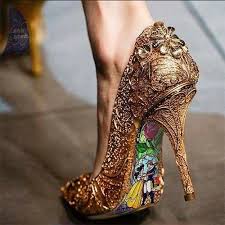 Belle Wedding Shoes Fairytale Wedding I Beauty And The Beast Wedding Ideas Glass Heels Heels Me Too Shoes