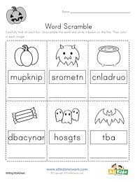 Draw a circle around each word you see! Halloween Word Scramble Worksheet All Kids Network