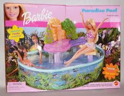 Mib 2002 Mattel Barbie Paradise Pool With Lagoon Style Waterfall Paradise Pools Barbie Mini Pool