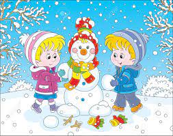 Les Petits Enfants Qui Font Un Bonhomme De Neige Drôle De Noël Clip Art  Libres De Droits, Svg, Vecteurs Et Illustration. Image 68508018