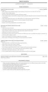 Assistant Branch Manager Resume Sample Mintresume