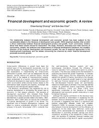 Pdf Financial Development And Economic Growth A Review