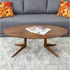 Aanya Solid Wood Trestle Coffee Table In 2020 Coffee Table Brown Coffee Table Oval Coffee Tables