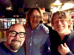 Me, John Stiles, and Patrick Woodcock at the launch for Pat's new book last  night.