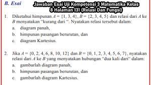 We did not find results for: Jawaban Esai Uji Kompetensi 3 Matematika Kelas 8 Halaman 131 Relasi Dan Fungsi Youtube