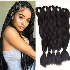 5 Pcs Black Color Jumbo Braids Hair Extensions Big Braids 24 Inches 100g Pc 5pcs Black Braid Hair Extensions Black Braided Hairstyles Braid In Hair Extensions
