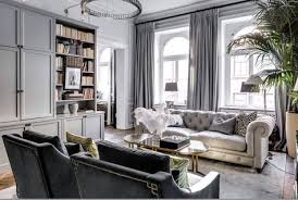 Grey Art Deco Living Room Decor With Grey Chesterfield Sofa Glamour Glam Chic Decor Art Deco Living Room Glamour Living Room Chesterfield Sofa Living Room