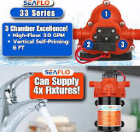 SEAFLO 33 Series DC Diaphragm Pump – 4-Year Warranty! 24V, 3.0 GPM, 45 PSI, Self-Priming, Run Dry Safe, Built-In Pressure Switch | Ideal for Marine, ...