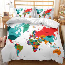 Cotton hotel biancheria da letto set copripiumino lenzuolo federa e asciugamani forniture bs191. Set Di Biancheria Da Letto Elegante Mappa A Colori 2021 Copripiumino Moda Federa Copripiumino Stampa Digitale 3d Mappa A Colori Kit Copripiumino Cool Duvet Cover Set Aliexpress