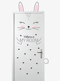 stickers pour porte lapin blanc noir grace a ces stickers relookez la porte de la chambre de votre enfant porte de chambre stickers porte deco noir et blanc
