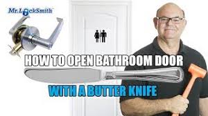 Test the lock after each application. How To Open Bathroom Door With A Butter Knife 4 Of 6 Mr Locksmith Video Youtube