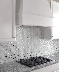 To apply the cherry blossom glass to the kitchen wall,. Modern White Glass Metal Kitchen Backsplash Tile Backsplash Com