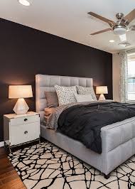 Black And White Furniture Black And White Bedroom With Modern Tufted Bed Bedroom Interior Black Accent Walls Bedroom Design
