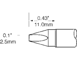 Metcal 2 5 Mm Straight Chisel Soldering Iron Tip