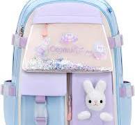 SONARIN Niedlicher Schulrucksack für Mädchen,Multi-Taschen Wasserdichter  Hase Schulranzen Kinderrucksack Mädchen Grundschule Ranzen  Grundschulrucksack ...