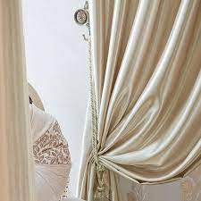 High End Fashionable Champagne Gold Satin Living Room Curtain Two Panels Satin Curtains Curtains Living Room Curtains