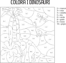 Calcola E Colora Dinosauri 1 Gif 583 557 Dinosauri Colori Disegni Da Colorare