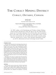 After reading such wonderful reviews, i admittedly had high expectations, and i am happy to report that i was definitely not disappointed! Pdf The Cobalt Mining District Cobalt Ontario Canada