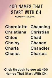 Top 400 Names That Start With CH (For Boys And Girls) - Mums Invited