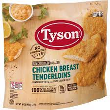 Individually frozen tyson uncooked chicken breast tenderloins are cut from the delicate breast meat of quality tyson broilers. Tyson Uncooked Breaded Chicken Breast Tenderloin Case Foodservicedirect