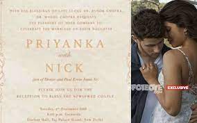 Here S Priyankachopra Nickjonas Tonight S Delhi Reception Invitation Card1 Reception Invitations Indian Wedding Invitation Cards Marriage Invitation Card