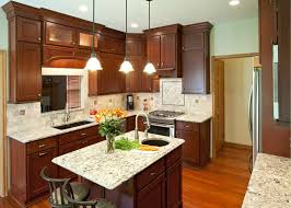 Cherry Cabinets With White Quartz Countertops Cherry Cabinets Kitchen Kitchen Remodel Kitchen