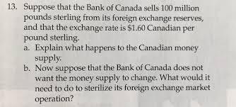 Credit suisse bank of canada preview: 13 Suppose That The Bank Of Canada Sells 100 Million Chegg Com