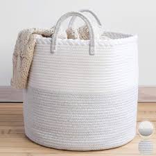 You can easily add a basket to any room, whether for decorative or storage purposes. Xxl Premium Cotton Rope Basket 18 X18 X16 Big Basket For Blankets Living Room Woven Laundry