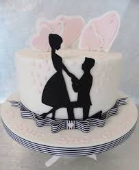 Wedding and engagement are once in a lifetime occasion. Silhouette Engagement Cake Engagement Cake Design Cake Designs Engagement Party Cake