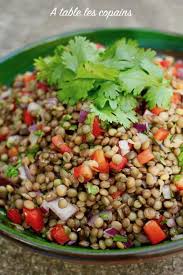 Salade De Lentilles A L Orientale A Table Les Copains Salade De Lentilles Salade Recettes De Cuisine