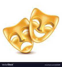 Theatre Masks Isolated On White Royalty Free Vector Image Theatre Masks Vector Illustration Vector Images