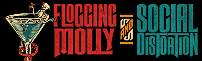 Brewery pint glass featuring the official flogging molly shamrock logo. Header Flogging Molly Social Distortion 190917 Logjam Presents